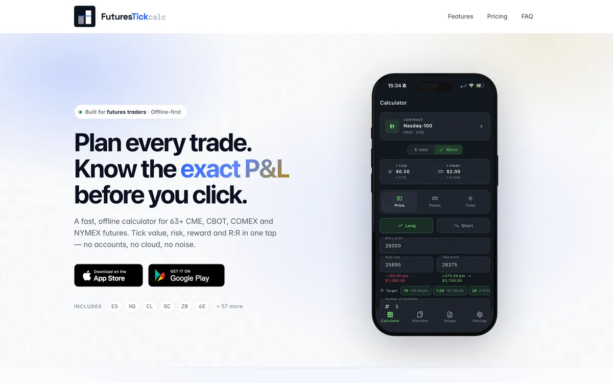 Futures Tick Calc